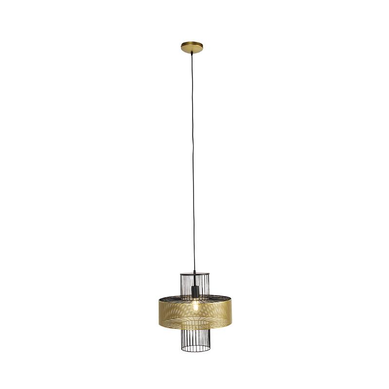 QAZQA Design hanglamp goud met zwart 30 cm - Tess