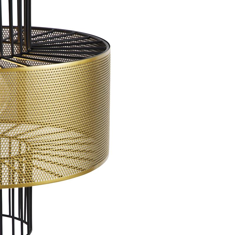 QAZQA Design hanglamp goud met zwart 30 cm - Tess