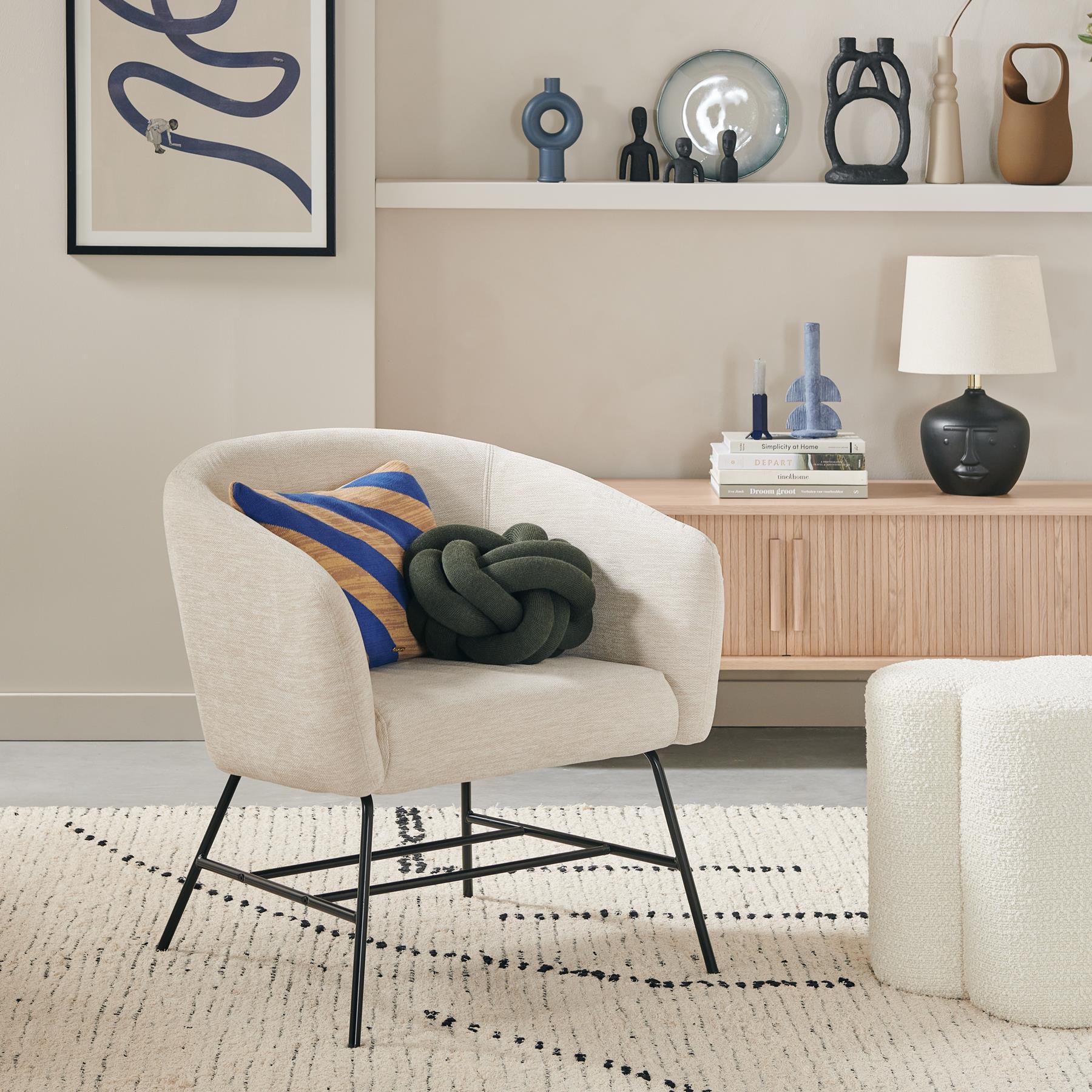 POLSPOTTEN Clover Poef - Beige