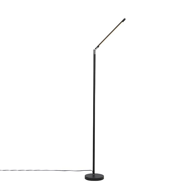 QAZQA Moderne vloerlamp zwart incl. LED met touch dimmer - Berdien