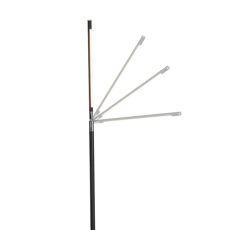 QAZQA Moderne vloerlamp zwart incl. LED met touch dimmer - Berdien