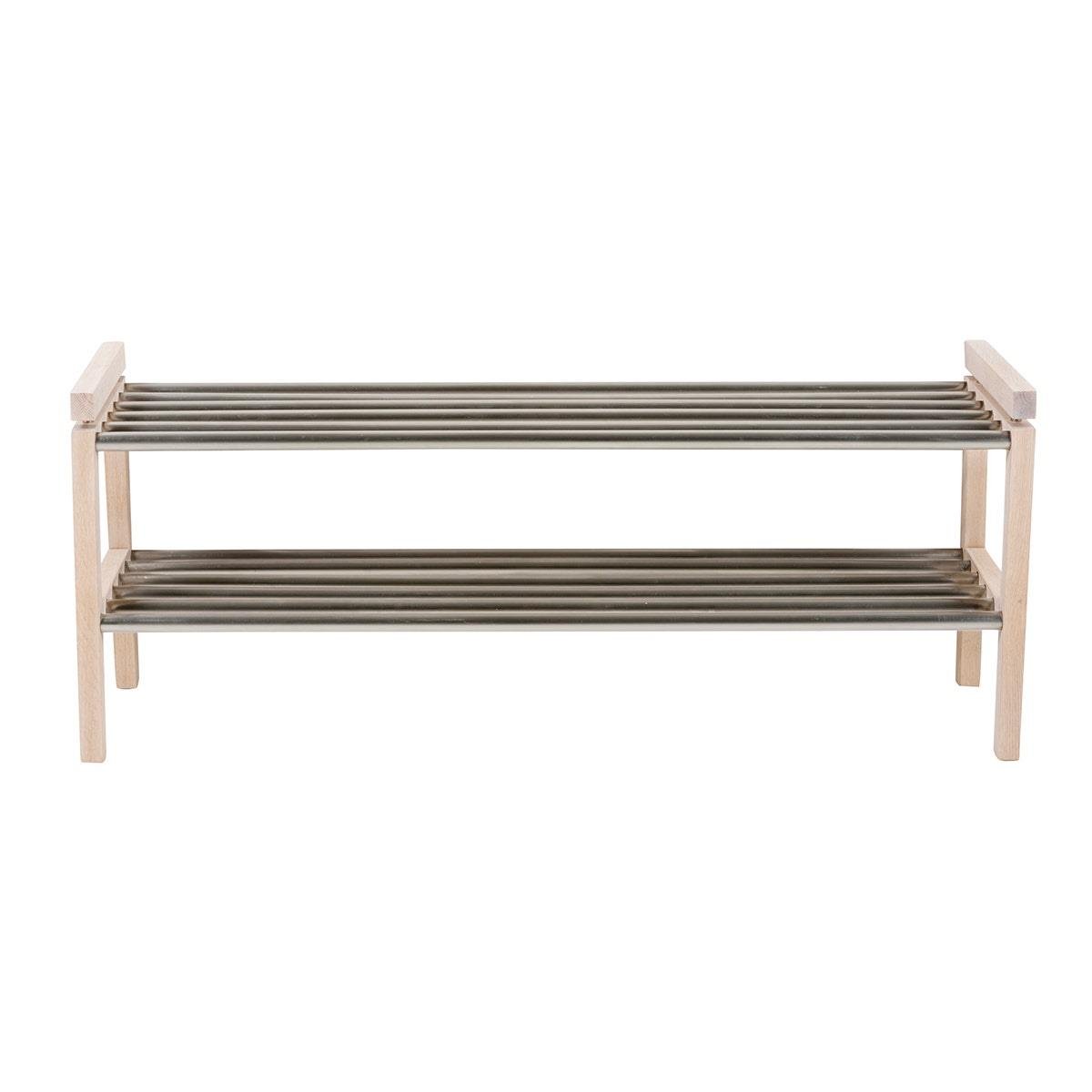 Rowico Home Confetti Houten Schoenenrek - B 100 cm - Whitewash Eiken