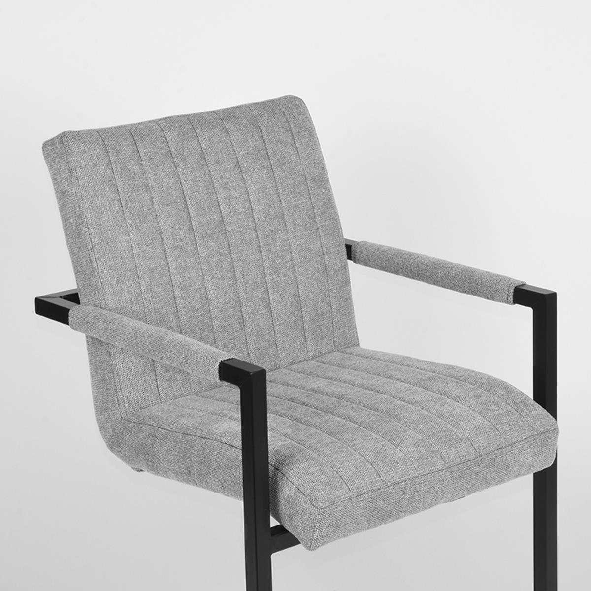 LABEL51 - Eetkamerstoel Milo - Zinc Weave - Zwart Metaal