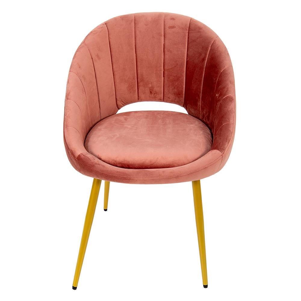 Clayre & Eef Eetkamerstoel  58x65x85 cm Roze Ijzer Textiel Stoel