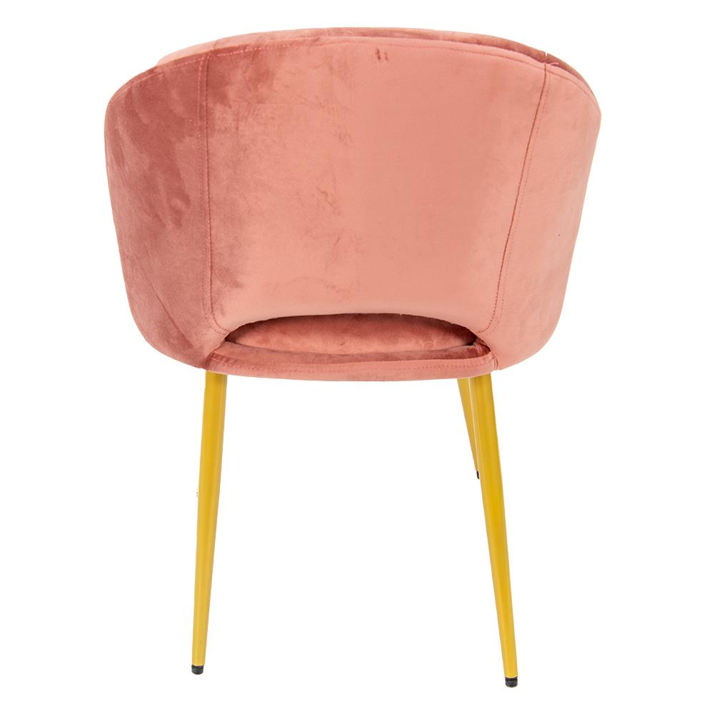 Clayre & Eef Eetkamerstoel  58x65x85 cm Roze Ijzer Textiel Stoel