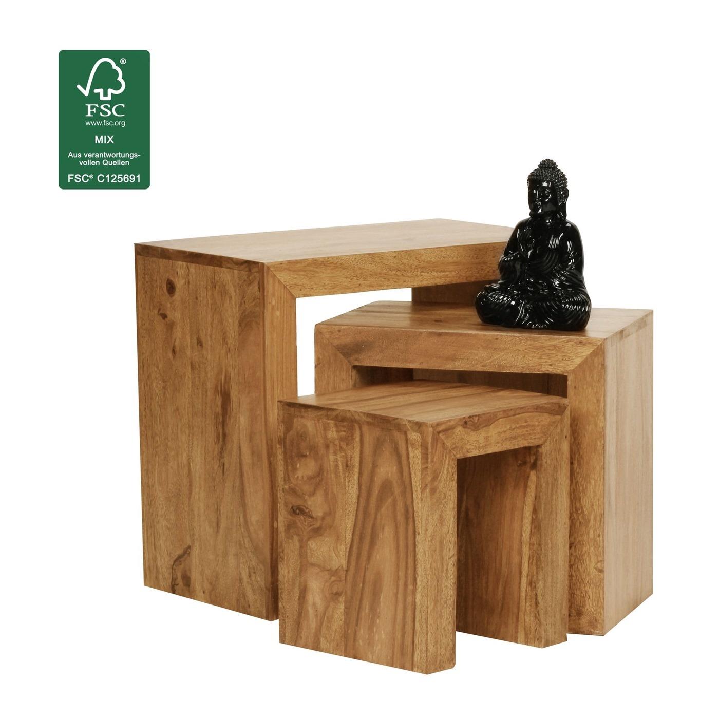 Sky Style Akazie Bijzettafel Set Bruin