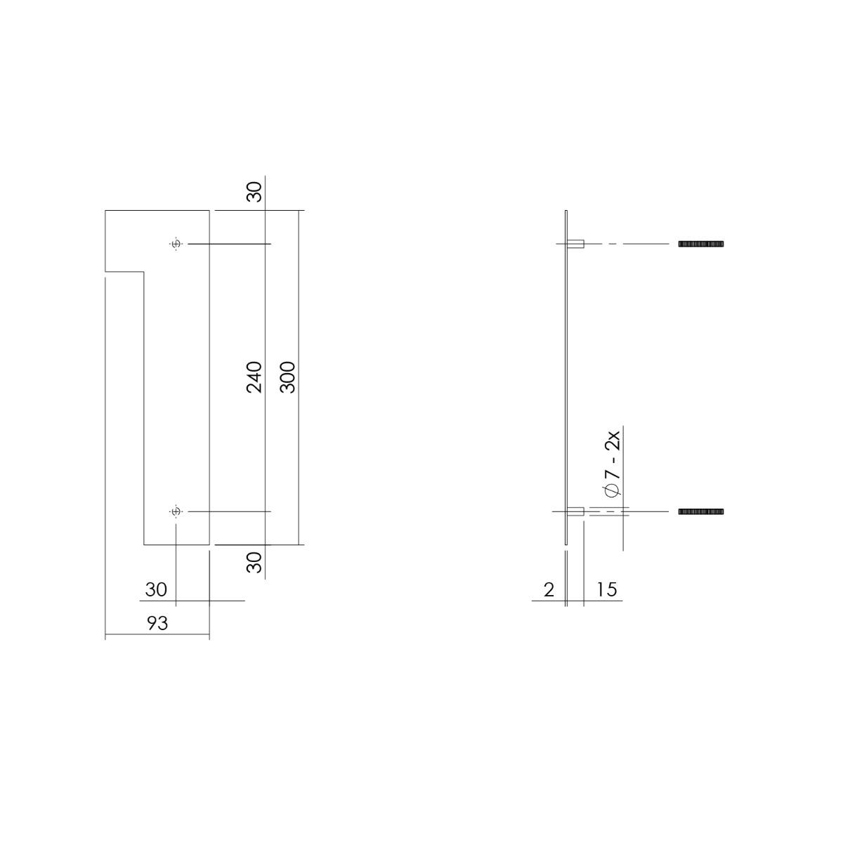 Intersteel Huisnummer 1 XL hoogte 30 cm rvs|mat zwart