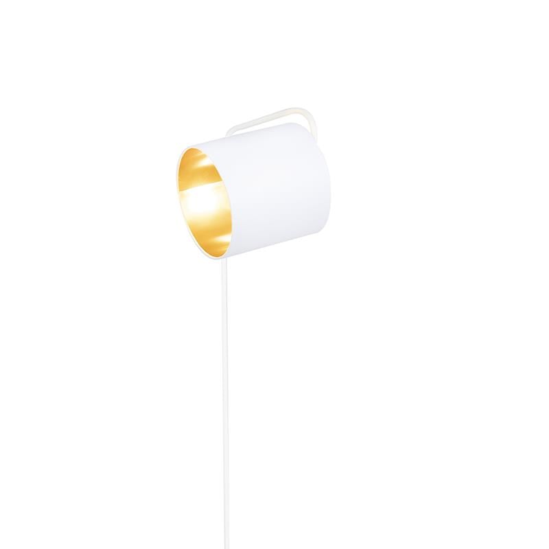QAZQA Moderne vloerlamp wit met goud - Lofty