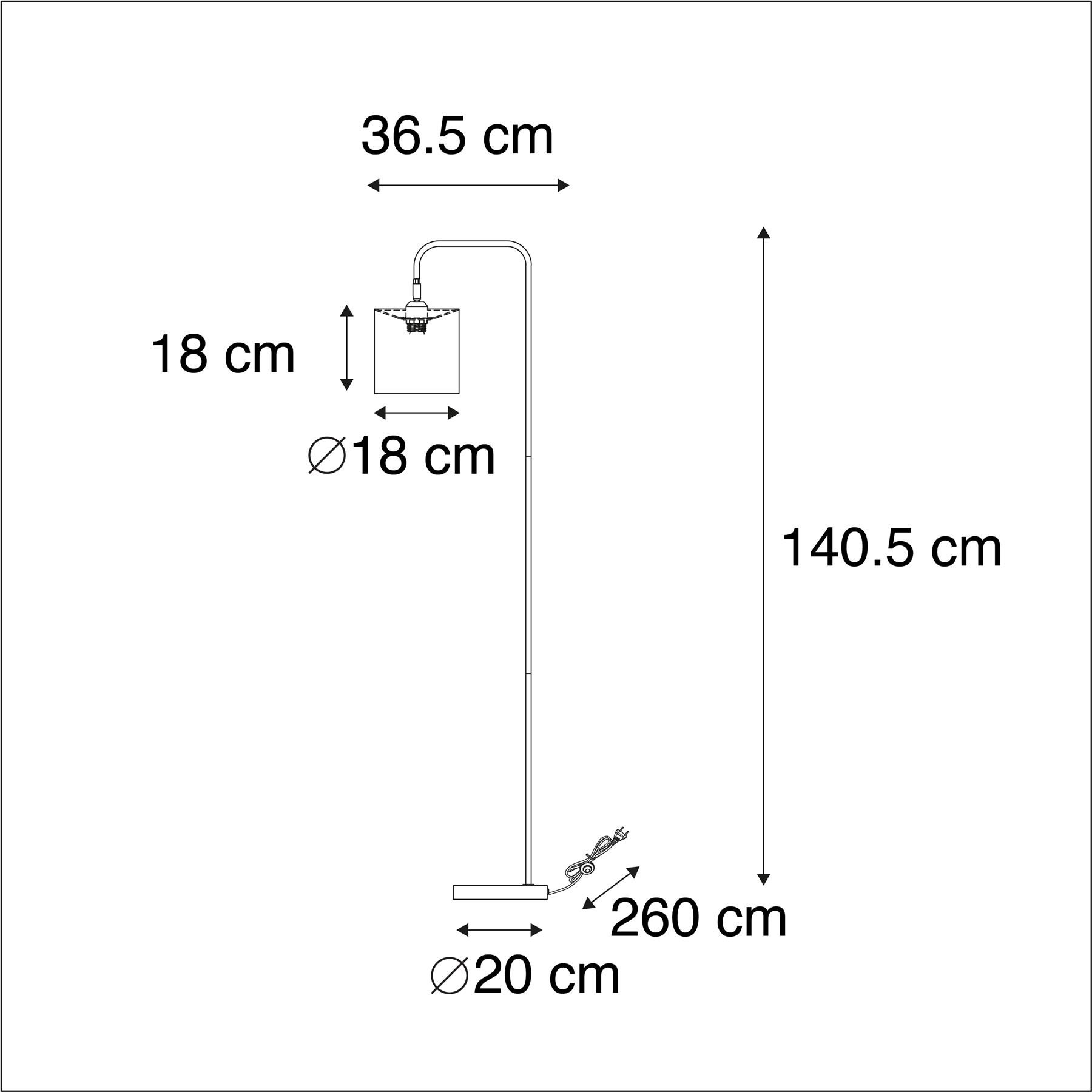 QAZQA Moderne vloerlamp wit met goud - Lofty