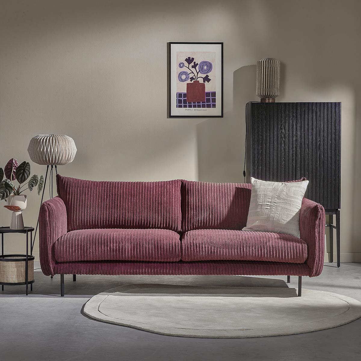 by fonQ Ribbon 3-zitsbank - Rib - Bordeaux 