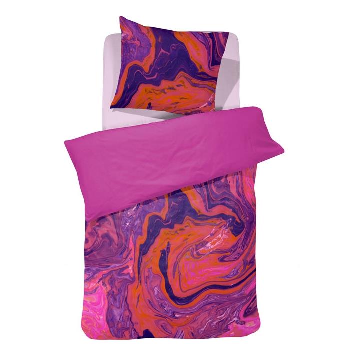 Damai dekbedovertrek Trance - Satijn - 140x200|220 cm - Shocking Pink