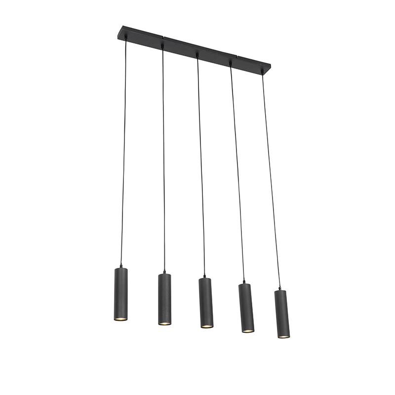 QAZQA Moderne hanglamp zwart 5-lichts - Jeana