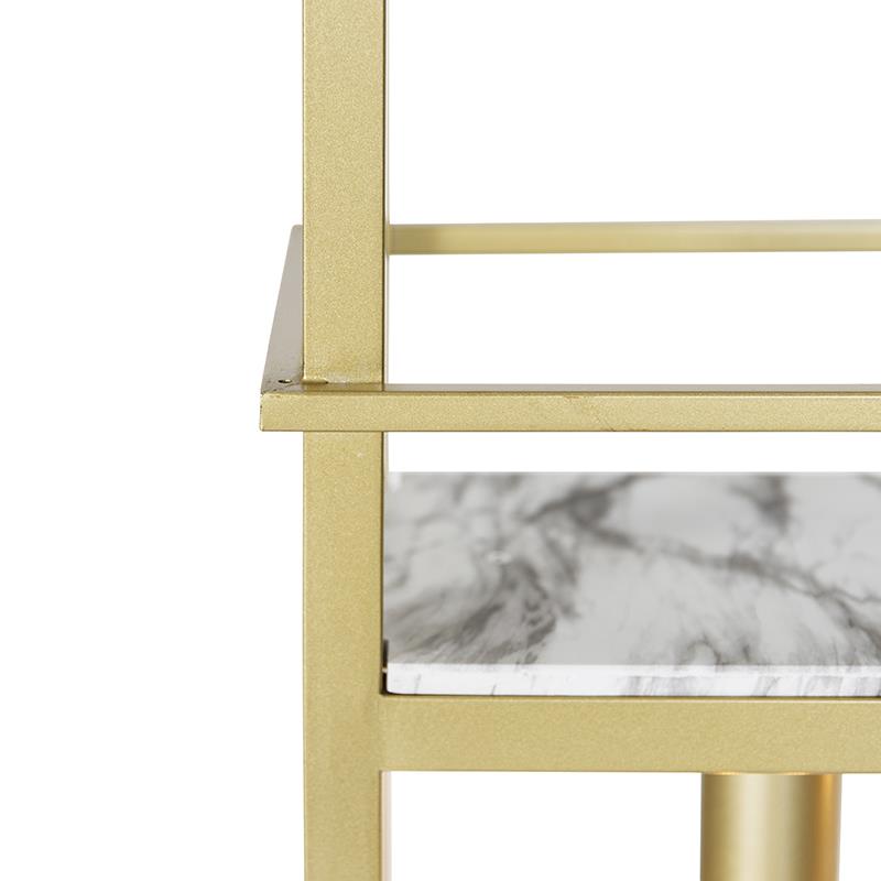 QAZQA Industriële hanglamp goud met marmer en rek 4-lichts - Cage