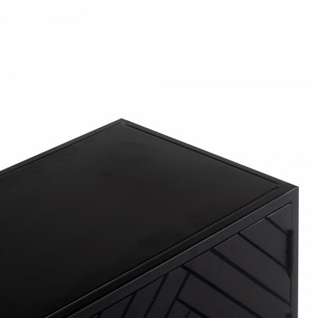 Giga Meubel - Tv-Meubel Zwart Visgraat - Mangohout - 165x40x50cm