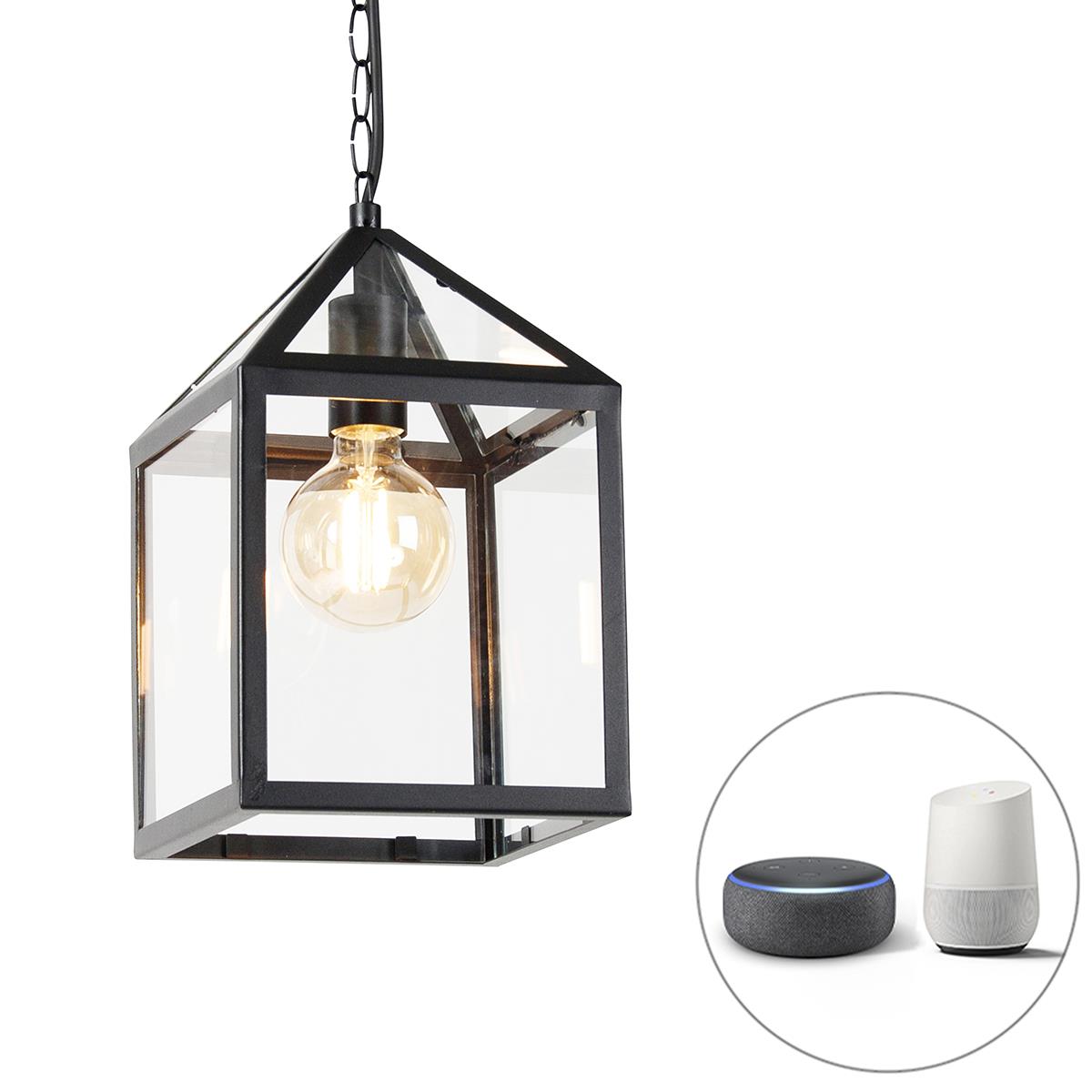 QAZQA Smart Buiten Hanglamp Zwart IP23 Incl. Wifi G95 - Amsterdam Kopen ...