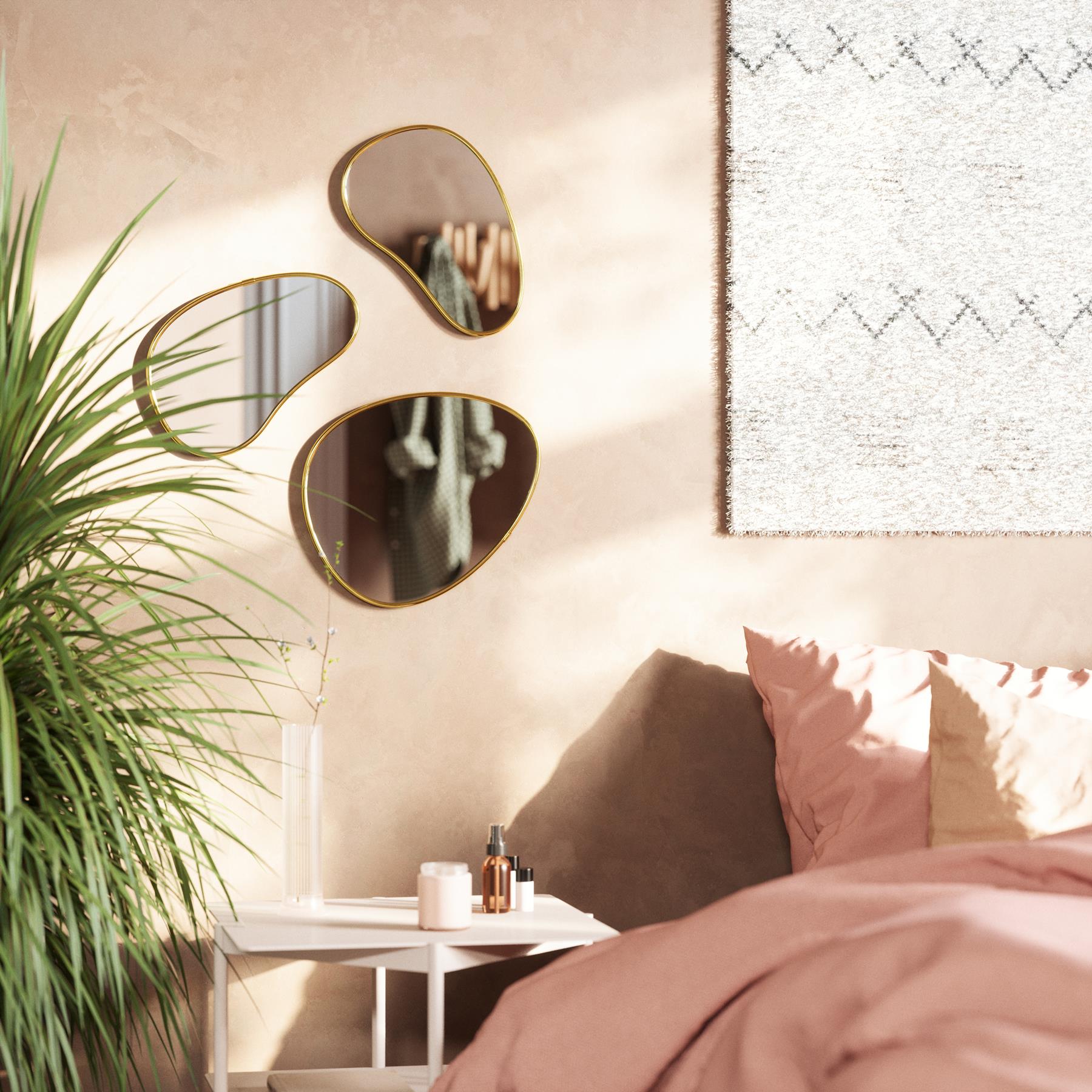 Umbra Hubba Pebble Spiegel - Set van 3 - Brass