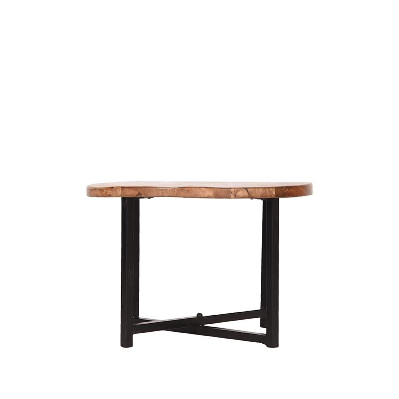 LABEL51 - Bijzettafel Dex - Rough Mangohout - Zwart Metaal