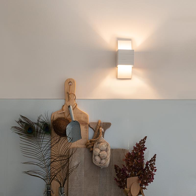 QAZQA Moderne wandlamp wit met lichteffect - Amy