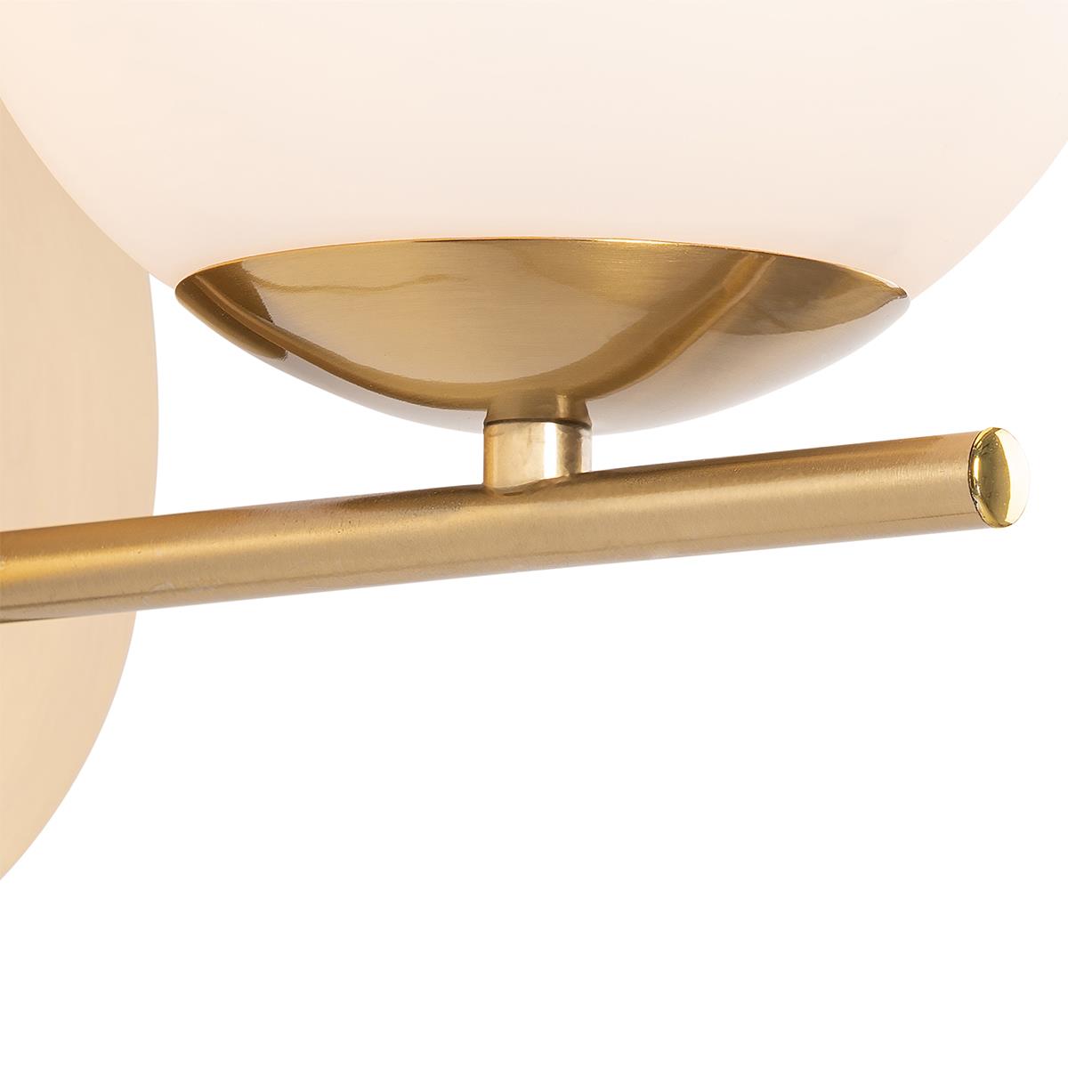 QAZQA Art Deco wandlamp goud en opaal glas - Flore
