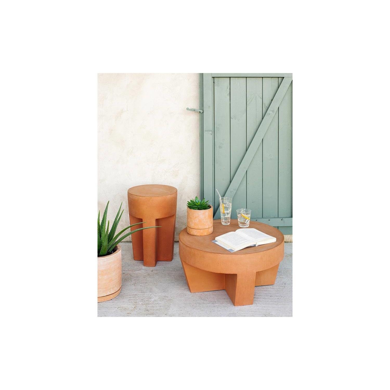 Kave Home - Vilena koffietafel terracotta Ø 60 cm