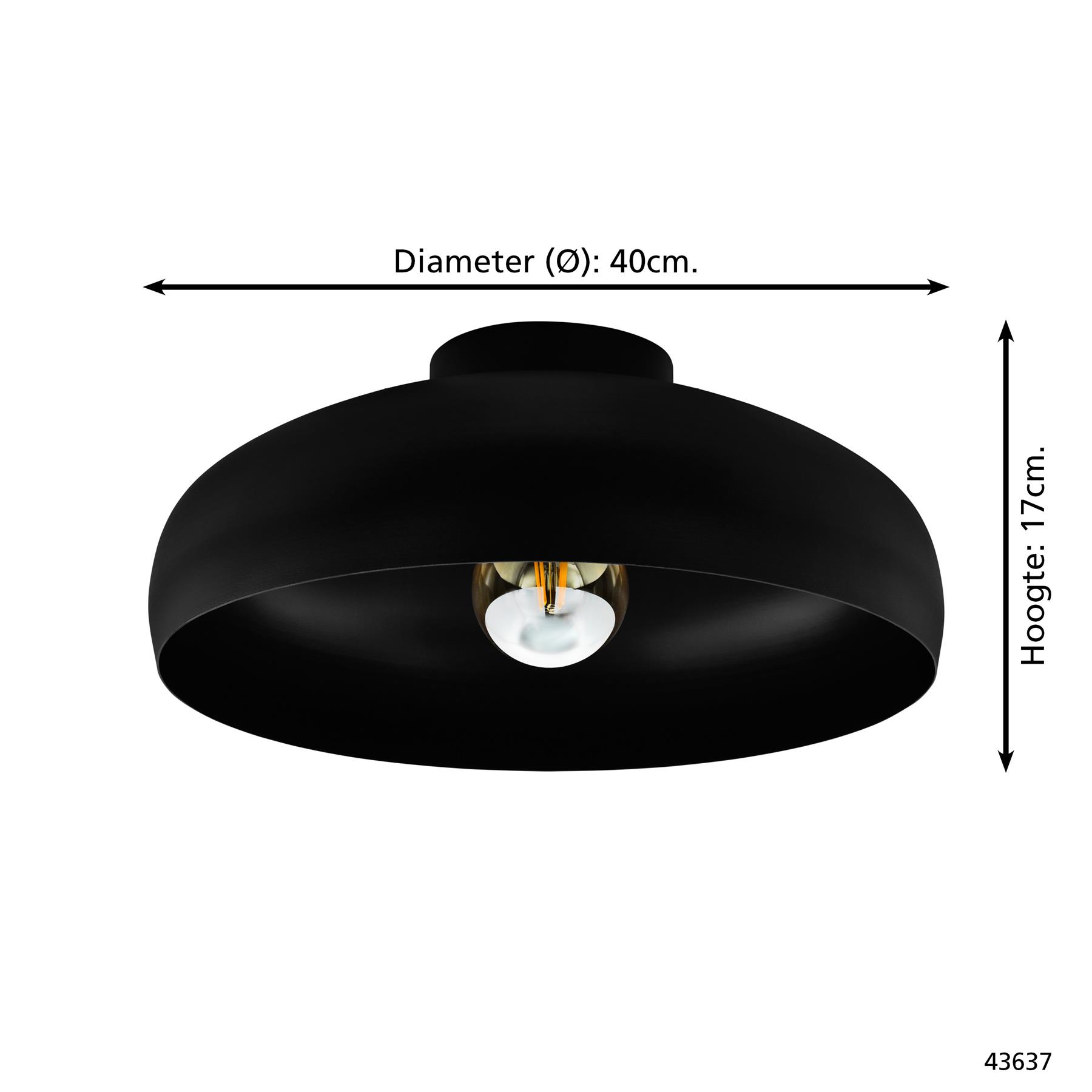 EGLO Mogano Plafondlamp - E27 - Ø 40 cm - Zwart