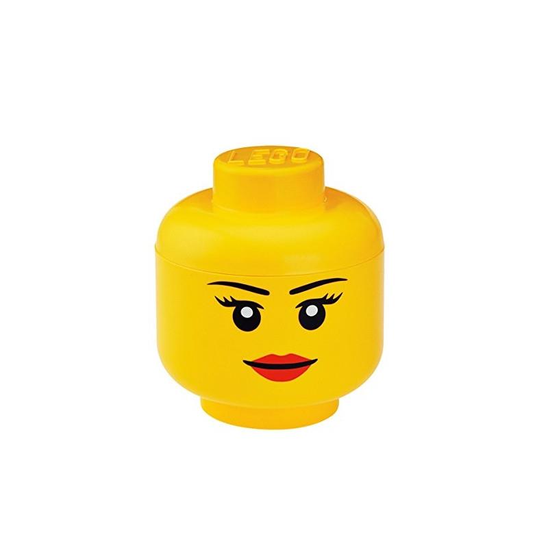 LEGO - Opbergbox Iconic Hoofd Girl 16 cm, Geel - LEGO