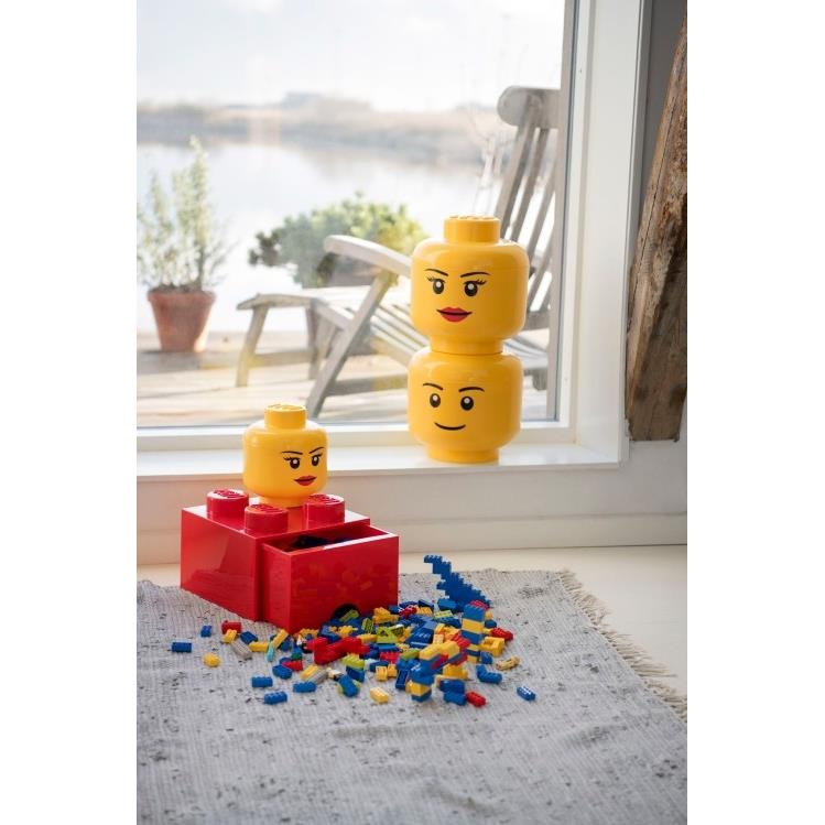 LEGO - Opbergbox Iconic Hoofd Girl 16 cm, Geel - LEGO