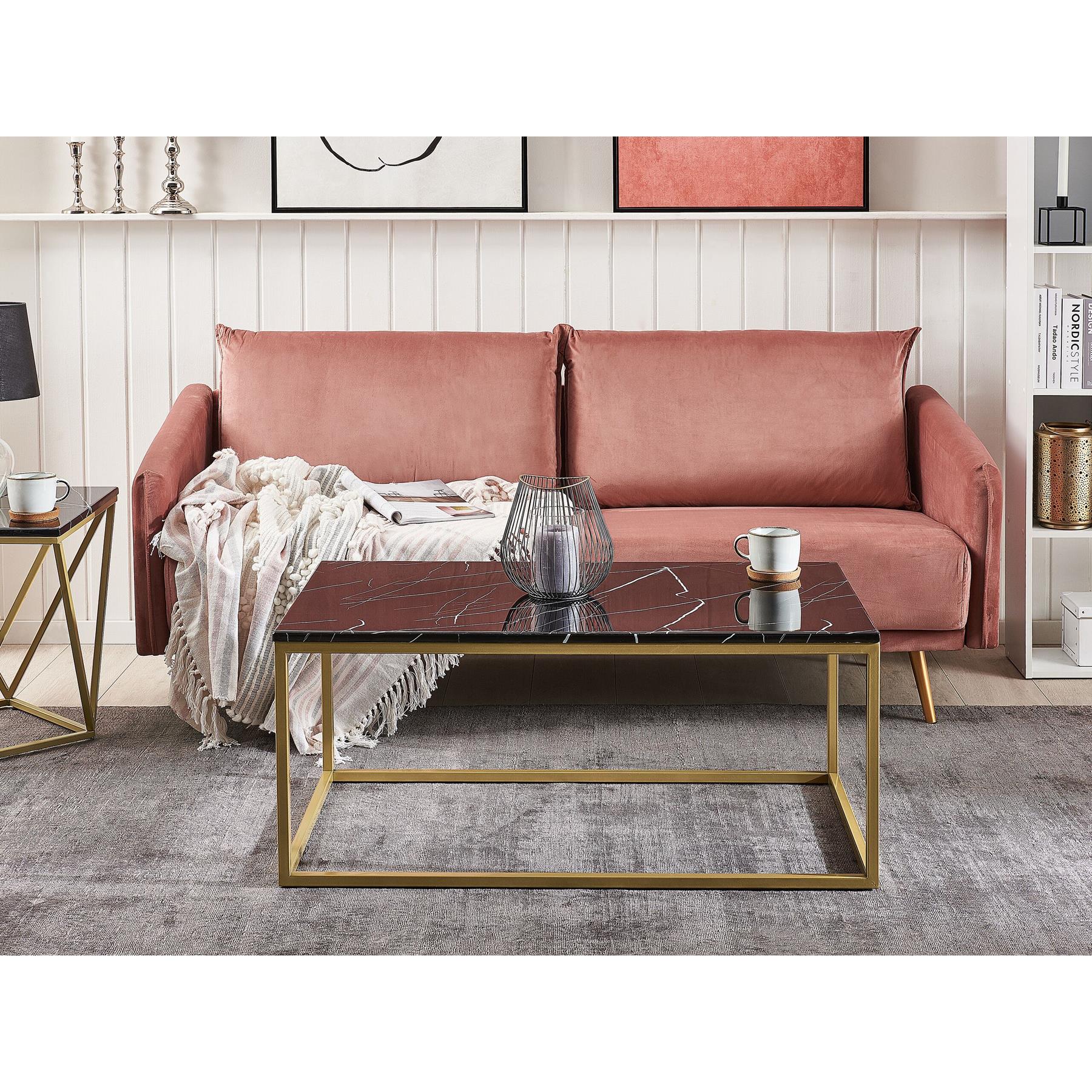 Beliani - DELANO - Salontafel - Zwart|Goud - MDF