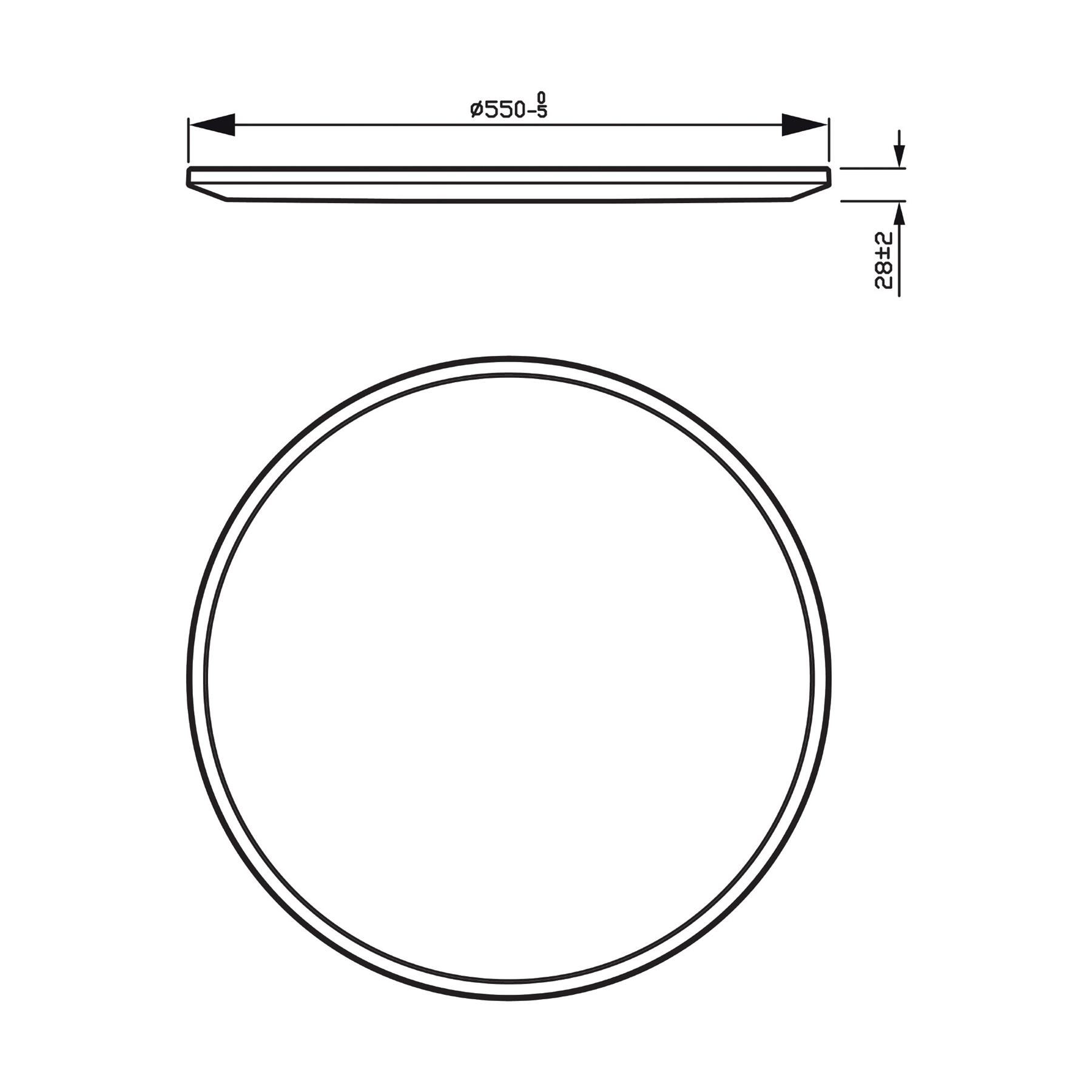 Philips SuperSlim plafondlamp - zwart -  groot - warmwit licht - 36 W