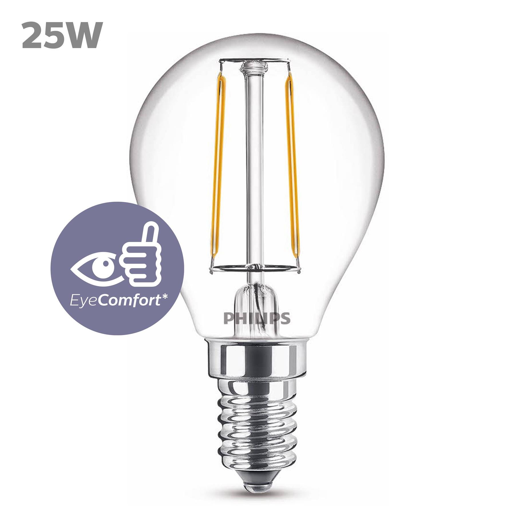 Philips LED Kogellamp Transparant - 25 W - E14 - warmwit licht