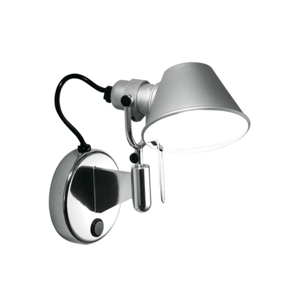 Artemide Tolomeo Micro Faretto wandlamp retrofit met schakelaar
