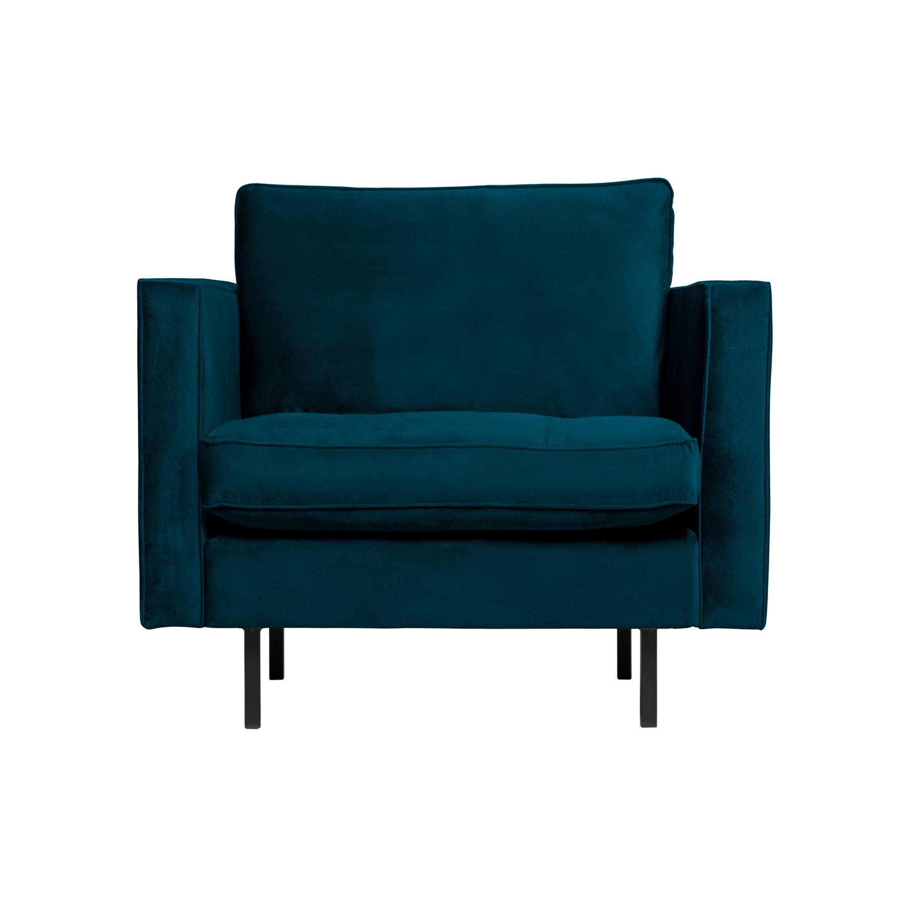 BePureHome Rodeo Classic Fauteuil - Velvet - Blauw