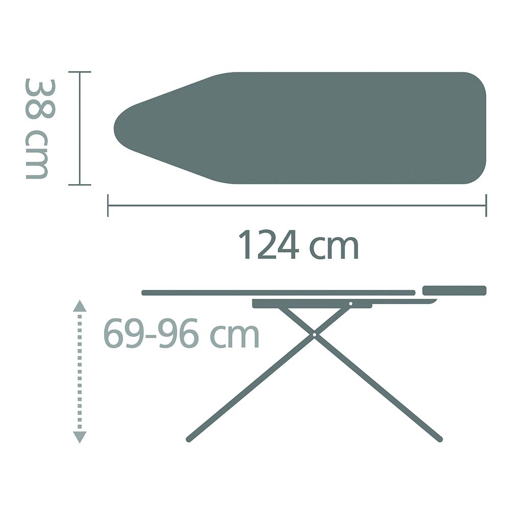 Brabantia Strijkplank met Strijkijzerhouder 124 x 38 cm