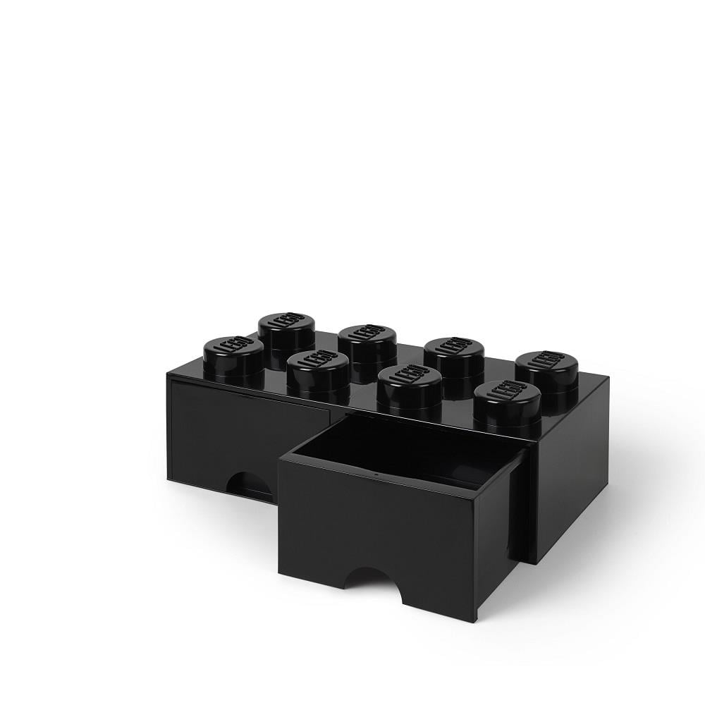 LEGO - Opberglade Brick 8, Zwart - LEGO