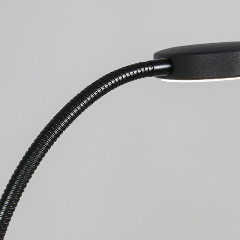 QAZQA Moderne vloerlamp zwart incl. LED verstelbaar - Trax
