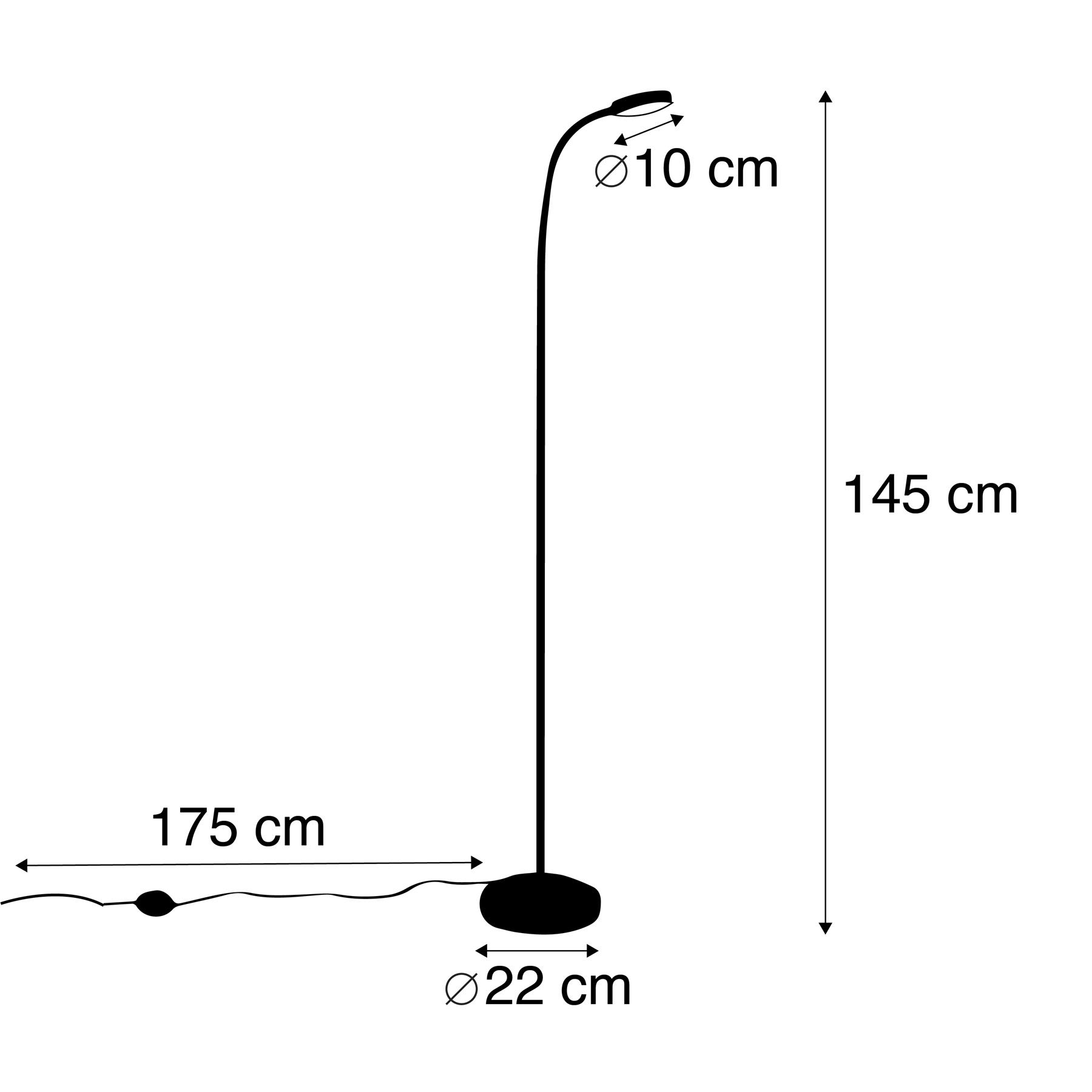 QAZQA Moderne vloerlamp zwart incl. LED verstelbaar - Trax