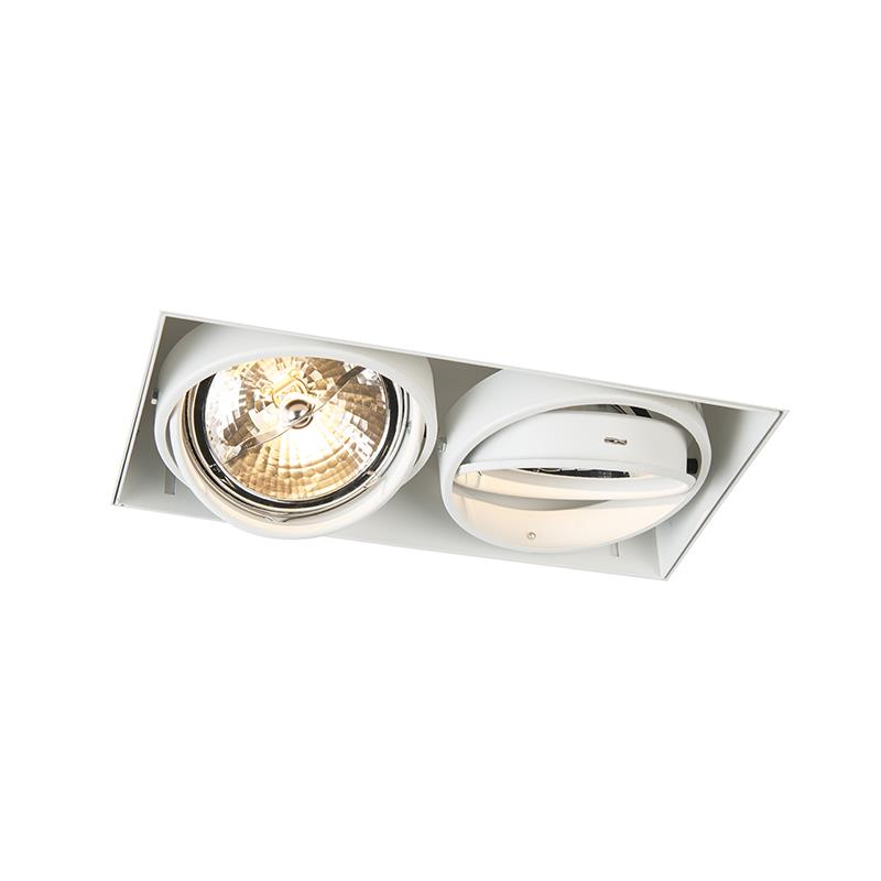 QAZQA Inbouwspot wit draai- en kantelbaar AR111 Trimless 2-lichts -