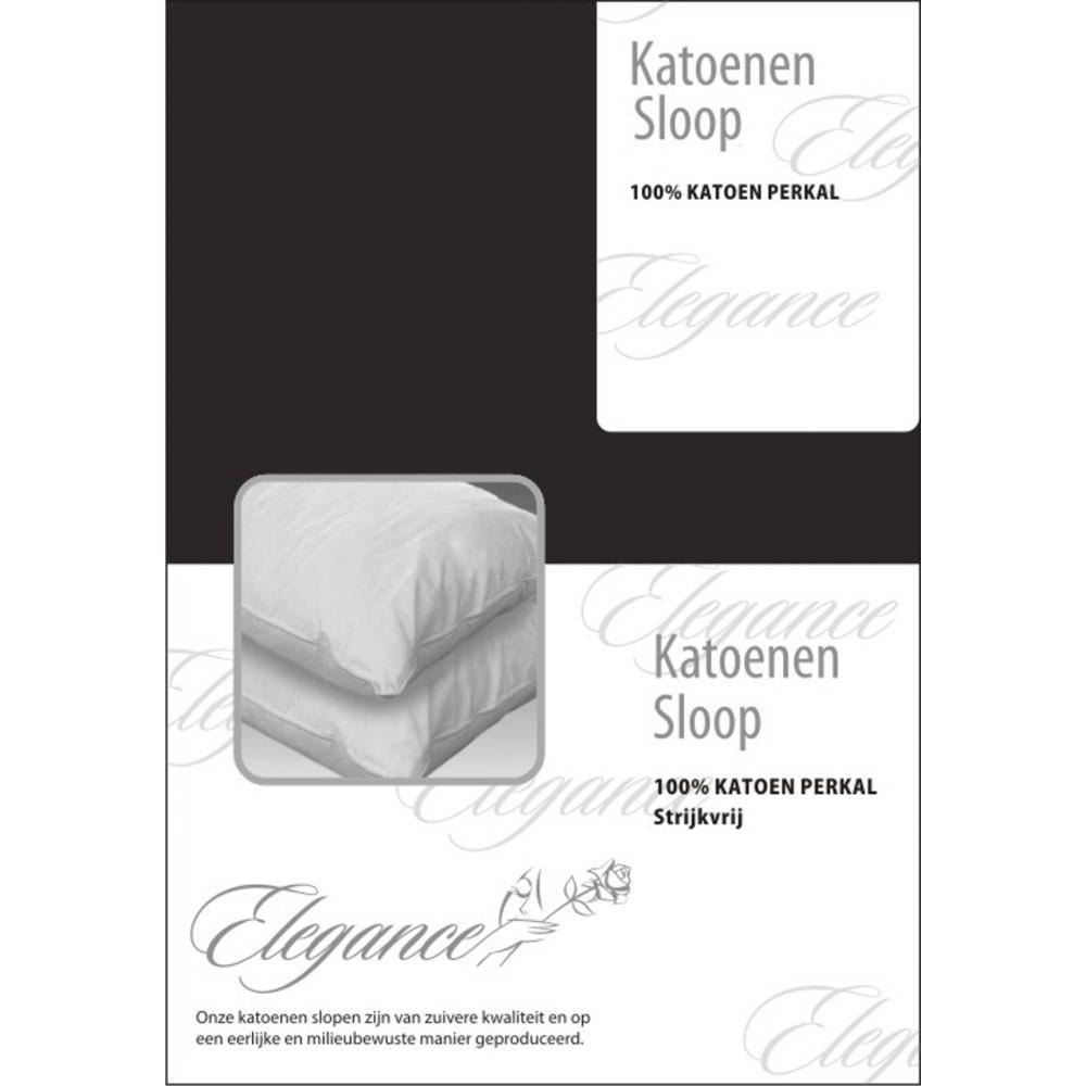 Elegance Kussensloop Hotelsluiting Percal Katoen zwart