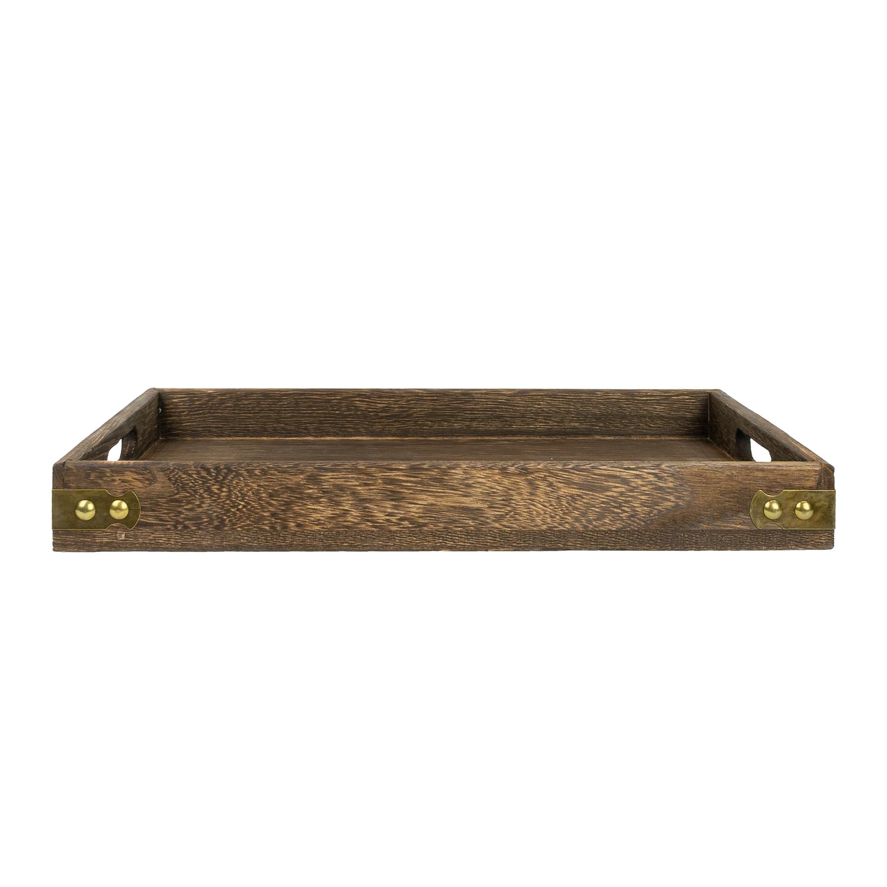 QUVIO Dienblad decoratief rechthoekig - 36 x 24 cm - Hout - Bruin