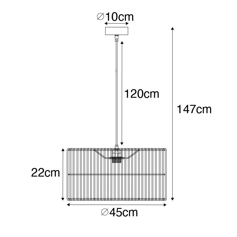 QAZQA Oosterse hanglamp rotan 45 cm - Maud