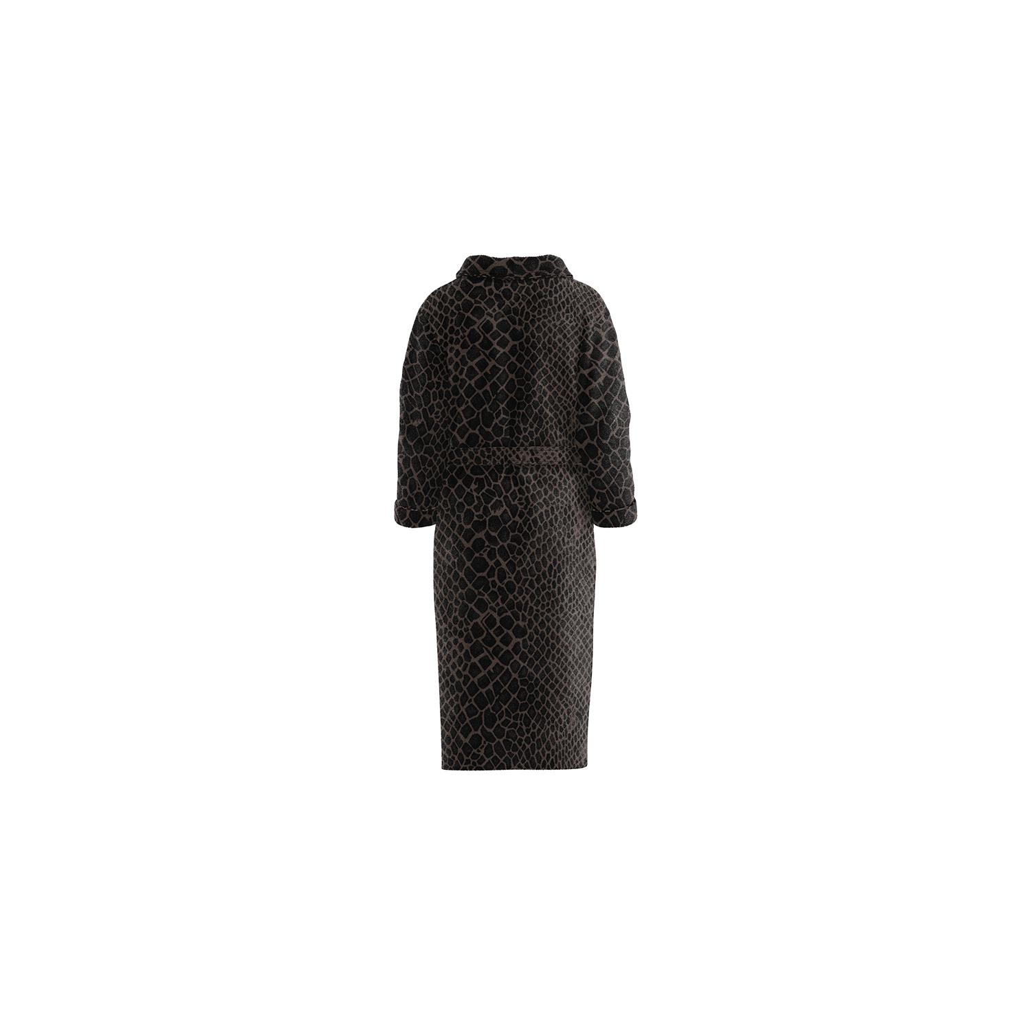 LINNICK Flanel Fleece Badjas Snake - zwart|antraciet