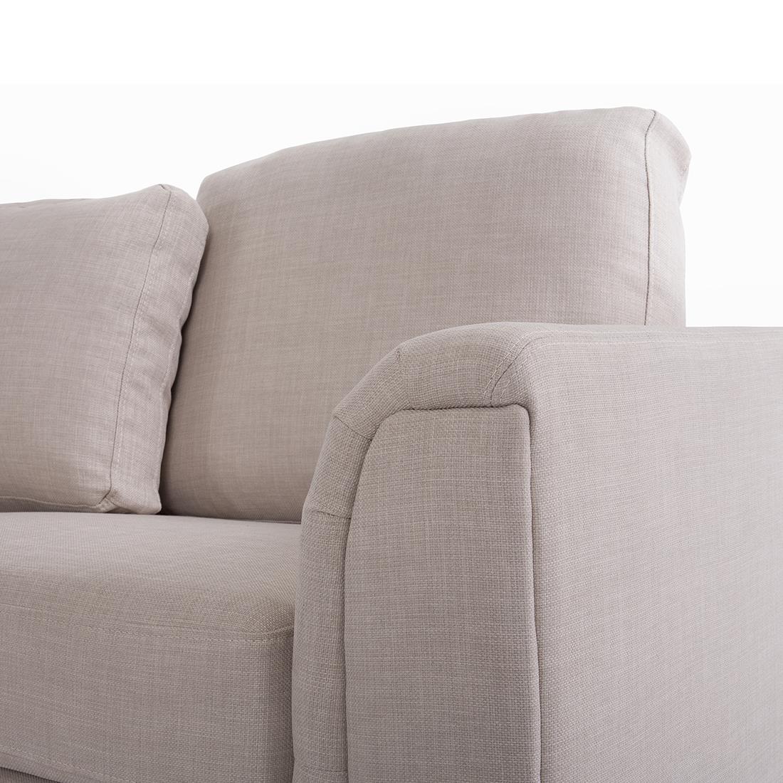 Beliani-OSLO-Hoekbank met ottomaan-Beige-Rechts-270 cm-Polyester