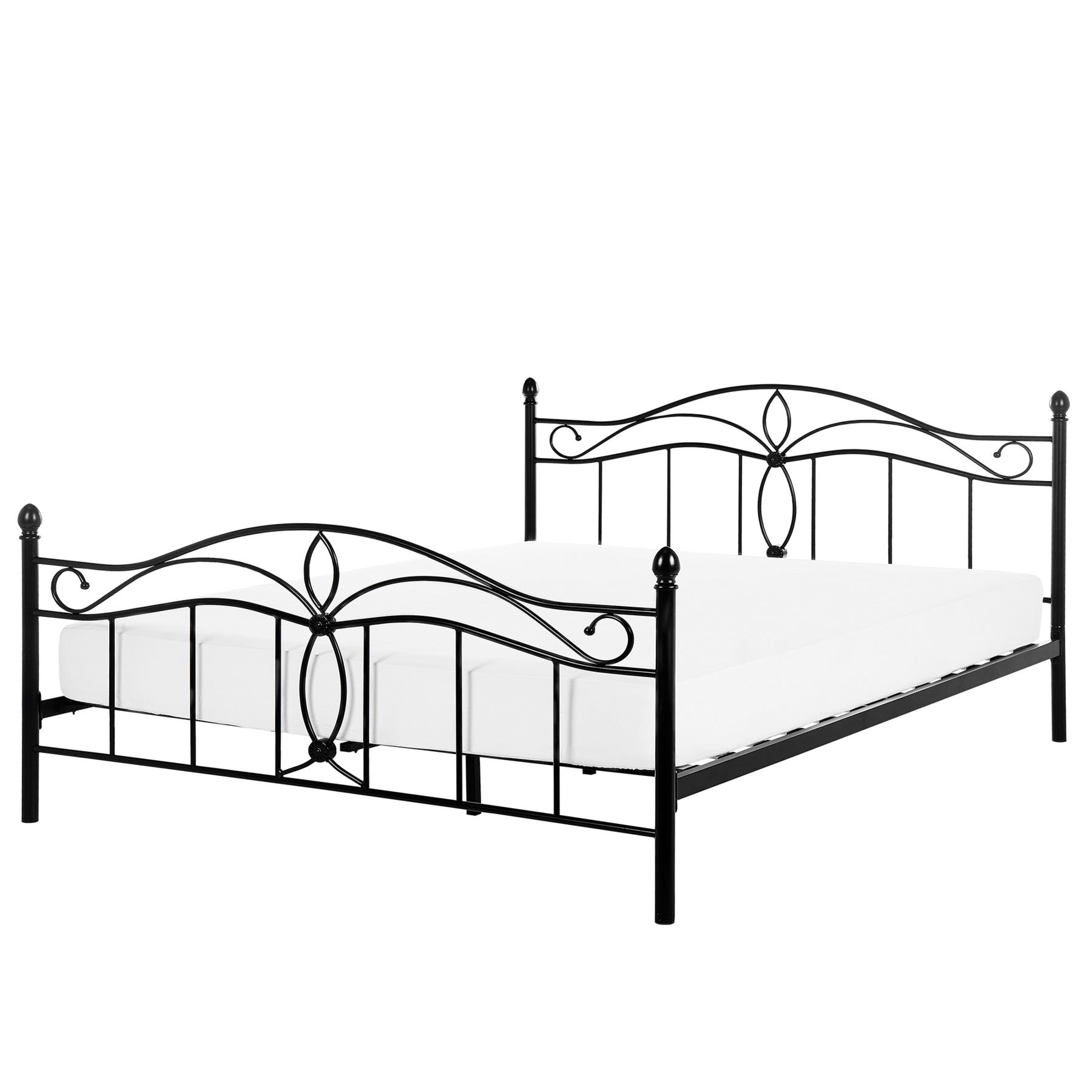 Beliani - ANTLIA - Tweepersoonsbed - Zwart - 160 x 200 cm - Metaal