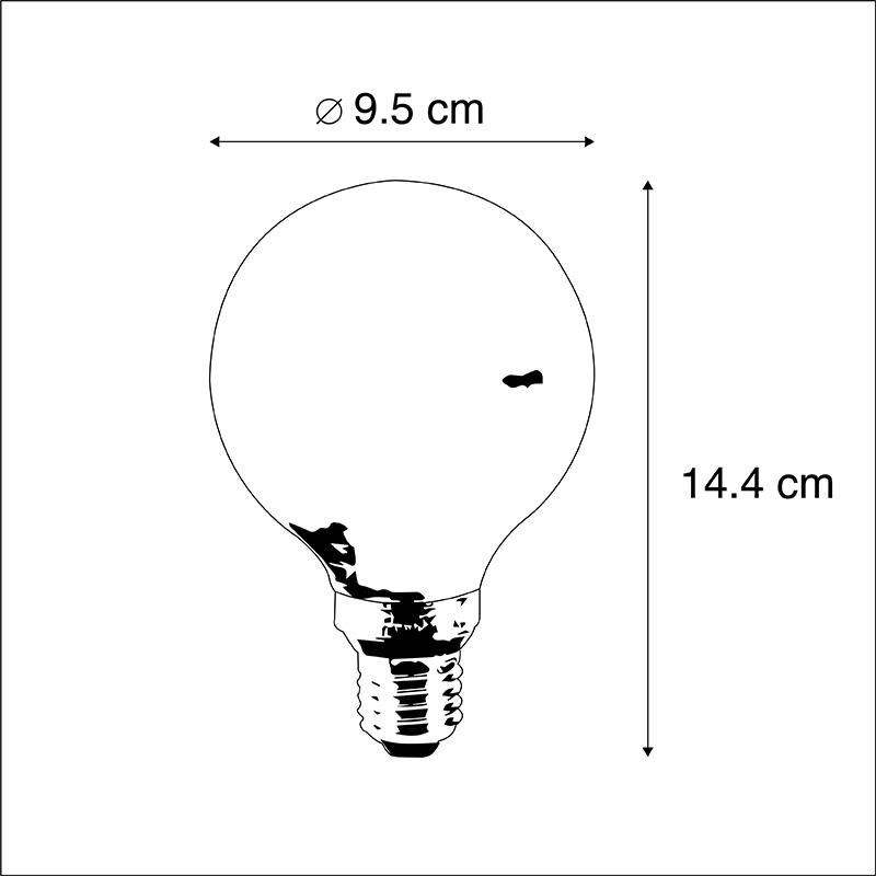 LUEDD LED lamp G95 E27 5W 1800K amber 3-staps dimbaar