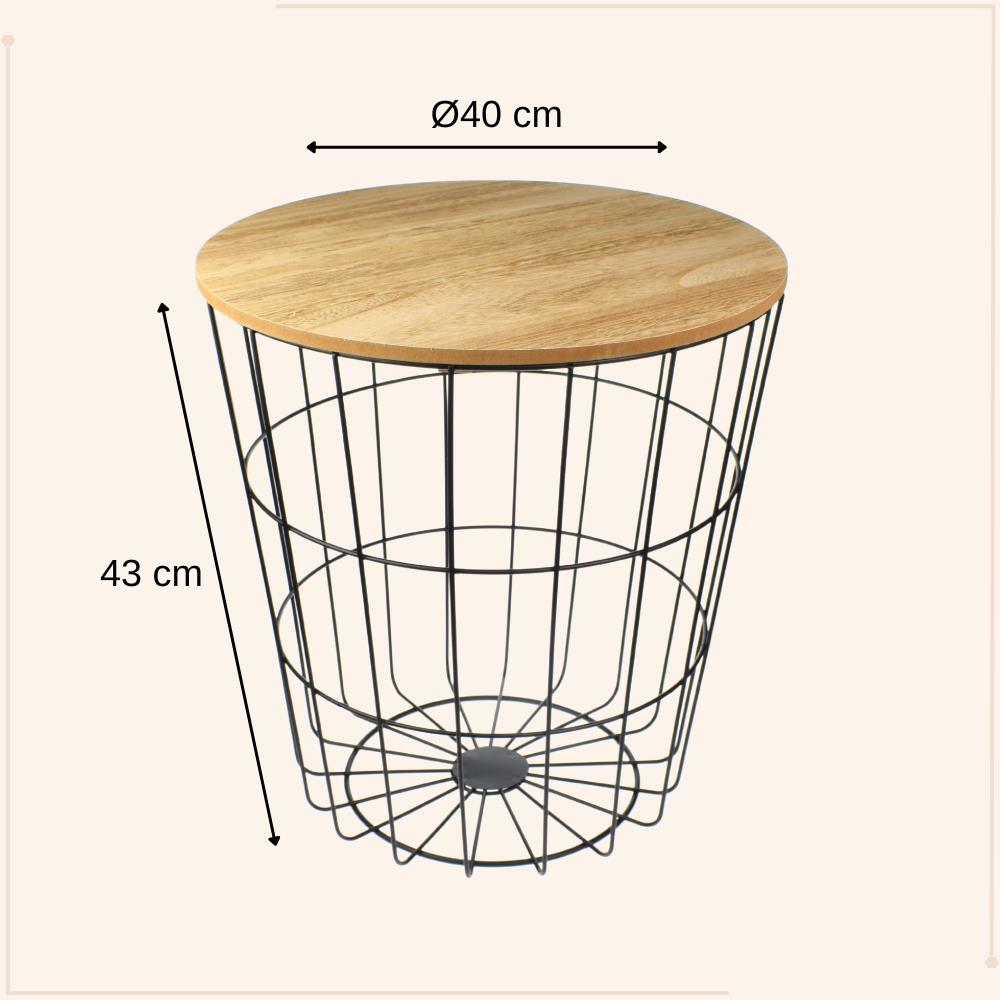 MISOU Bijzettafel Metaal Salontafel Draadmand Plantentafeltje voor...