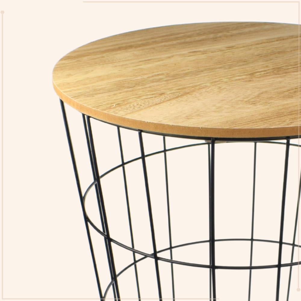 MISOU Bijzettafel Metaal Salontafel Draadmand Plantentafeltje voor...