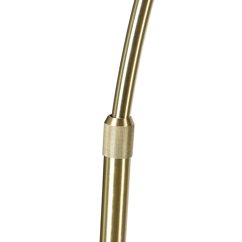 QAZQA Moderne booglamp messing met marmeren voet en zwarte kap 32,5
