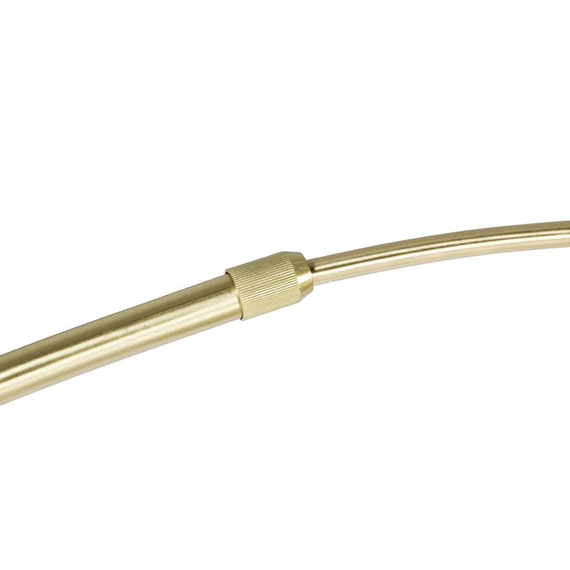 QAZQA Moderne booglamp messing met marmeren voet en zwarte kap 32,5