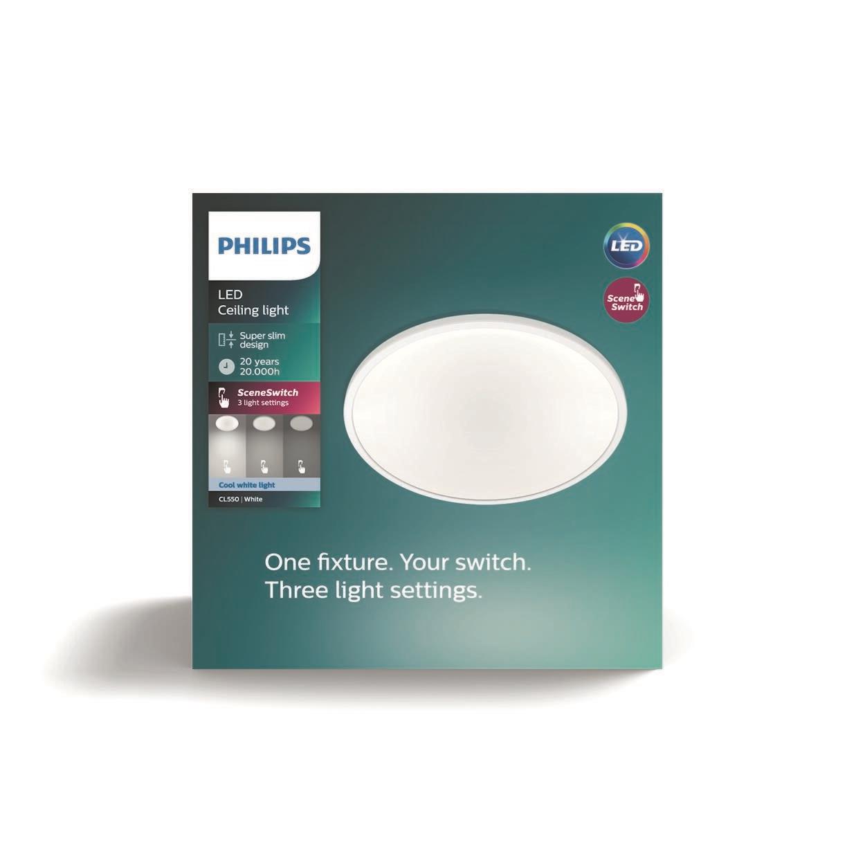Philips Superslim plafonnière - koelwit licht - 18W