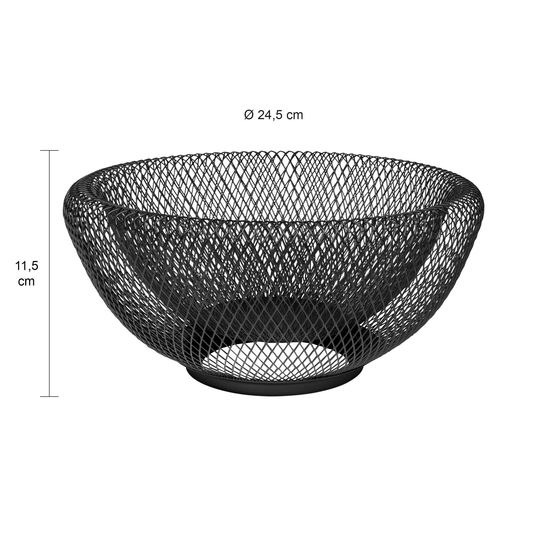 QUVIO Fruitschaal metaal mesh - Zwart